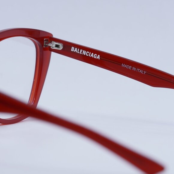 Balenciaga BB0062O 004 Eyeglasses 53mm Shiny Red Cat Eye Frame - Picture 5 of 11